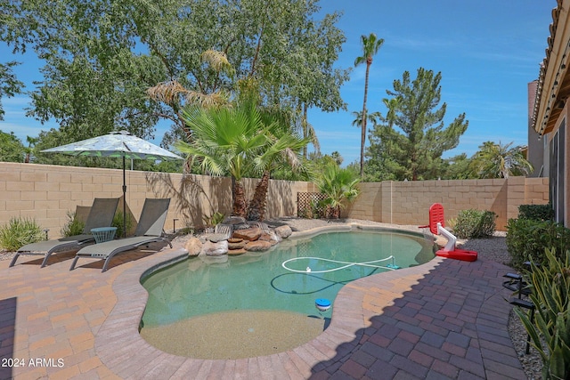 view of pool with a patio area