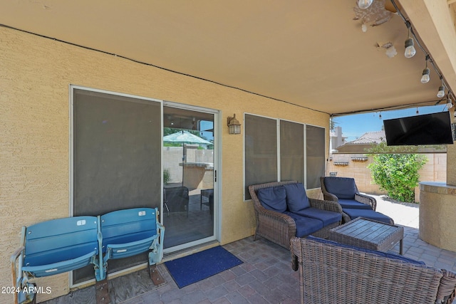 view of patio / terrace featuring an outdoor hangout area