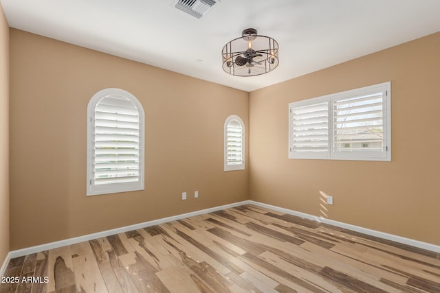 empty room featuring light hardwood / wood-style flooring