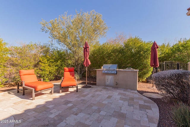 view of patio featuring area for grilling