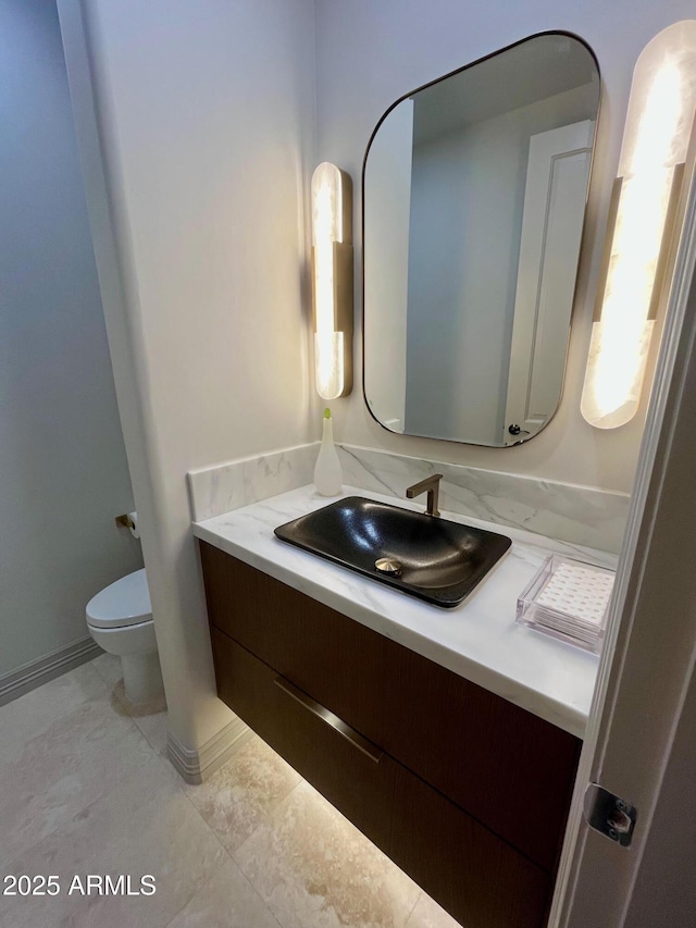 10821 E Troon N Dr, Scottsdale, AZ 85262 - half bath with vanity and tile patterned flooring