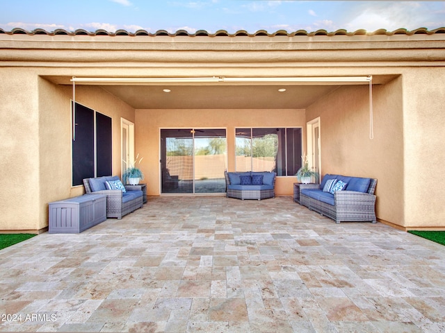 view of patio featuring an outdoor living space