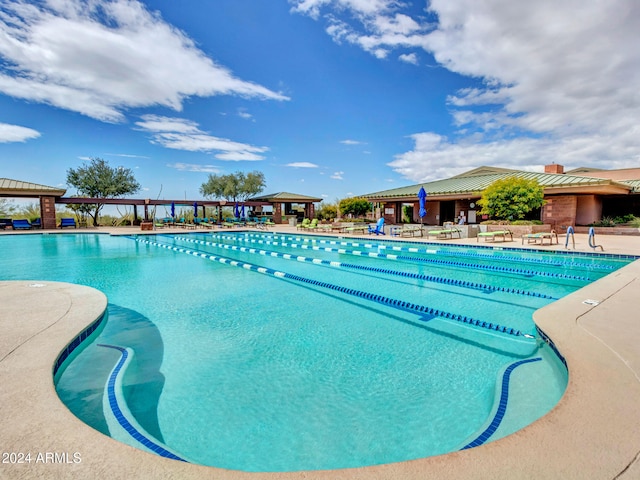 view of pool with a patio area