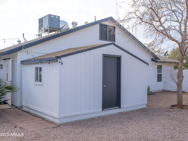 view of property exterior with central AC unit