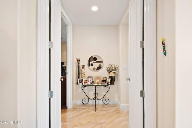 3801 N Goldwater Blvd Unit 201, Scottsdale, AZ 85251 - hallway with baseboards and recessed lighting