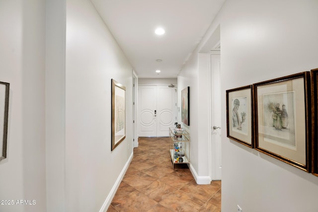 3801 N Goldwater Blvd Unit 201, Scottsdale, AZ 85251 - hallway featuring baseboards and recessed lighting