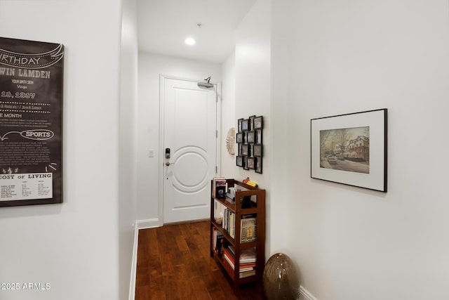 3801 N Goldwater Blvd Unit 201, Scottsdale, AZ 85251 - hallway featuring wood finished floors and recessed lighting