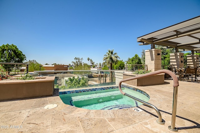 3801 N Goldwater Blvd Unit 201, Scottsdale, AZ 85251 - view of swimming pool featuring a hot tub and a patio area