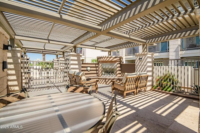 3801 N Goldwater Blvd Unit 201, Scottsdale, AZ 85251 - view of patio / terrace with a pergola