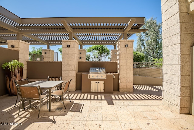 3801 N Goldwater Blvd Unit 201, Scottsdale, AZ 85251 - view of patio / terrace with a pergola and outdoor dining space