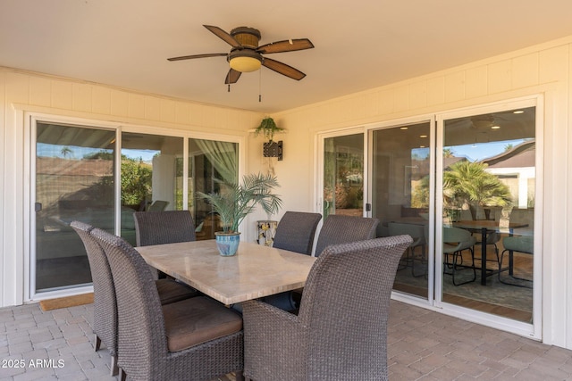 view of patio / terrace with ceiling fan