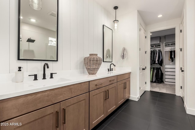 bathroom featuring vanity and tile patterned floors