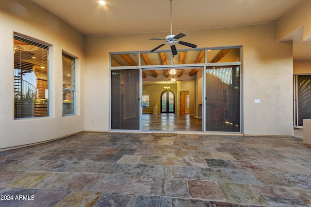 35824 N Tom Darlington Dr, Carefree, AZ 85377 - view of patio / terrace with a ceiling fan and french doors