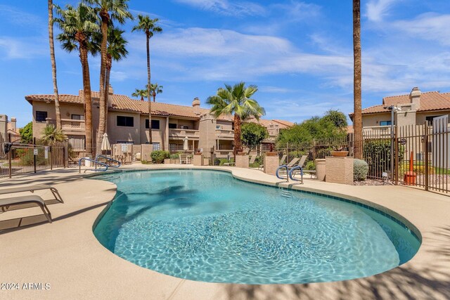 view of pool featuring a patio area