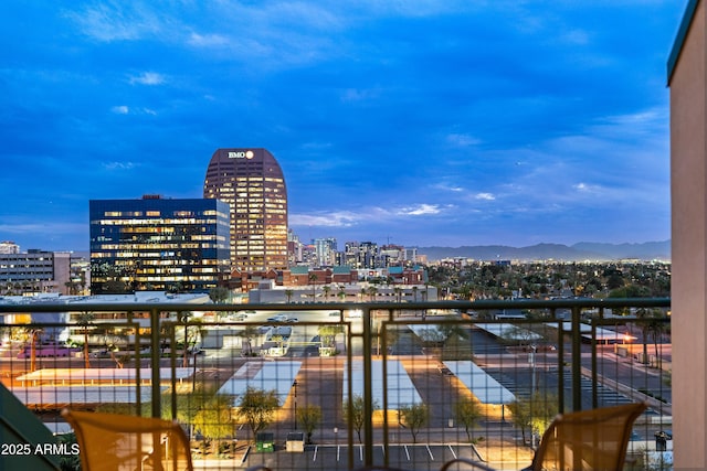 balcony featuring a city view