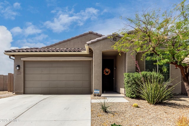 17532 W Copper Ridge Dr, Goodyear, AZ 85338 - view of front facade with a garage, stucco siding, and driveway