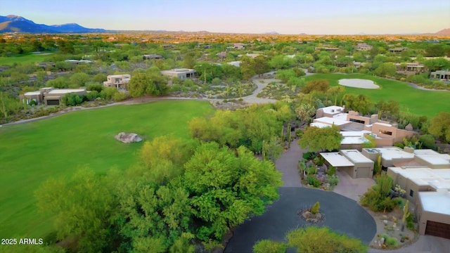 1637 N Quartz Valley Rd, Scottsdale, AZ 85266 - aerial view at dusk of a mountain view, view of golf course, and a residential view