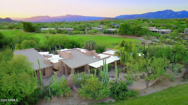 1637 N Quartz Valley Rd, Scottsdale, AZ 85266 - aerial view at dusk of a mountain view