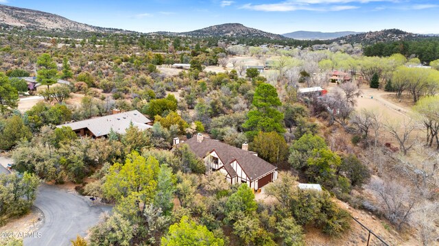 bird's eye view featuring a mountain view