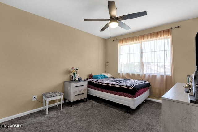 508 W San Angelo St, Gilbert, AZ 85233 - bedroom with carpet, baseboards, and ceiling fan