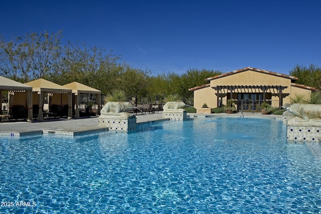 community pool featuring a patio area and a pergola