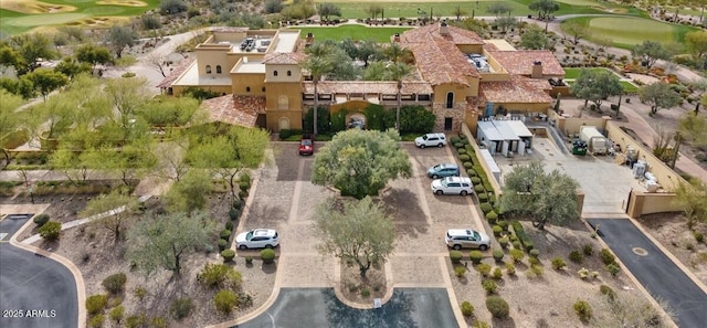 drone / aerial view featuring golf course view