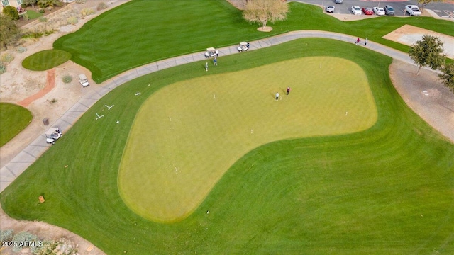 aerial view featuring golf course view