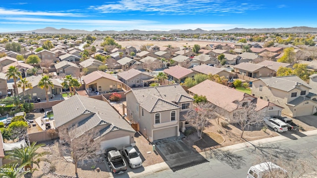 aerial view with a mountain view