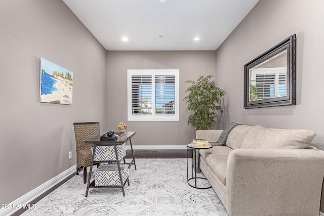 office space featuring light hardwood / wood-style flooring