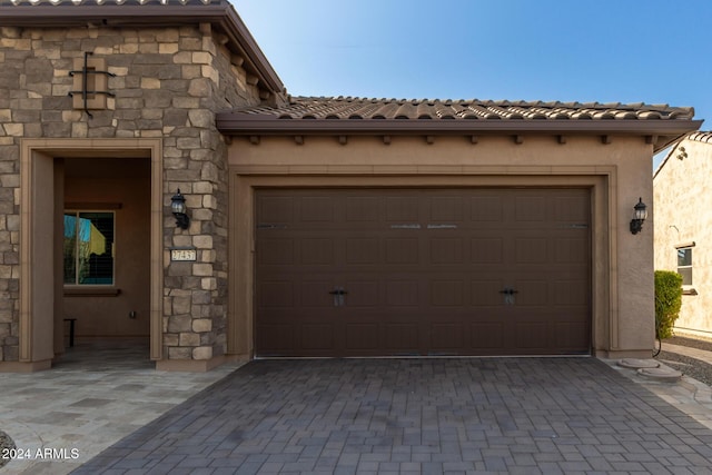 view of garage