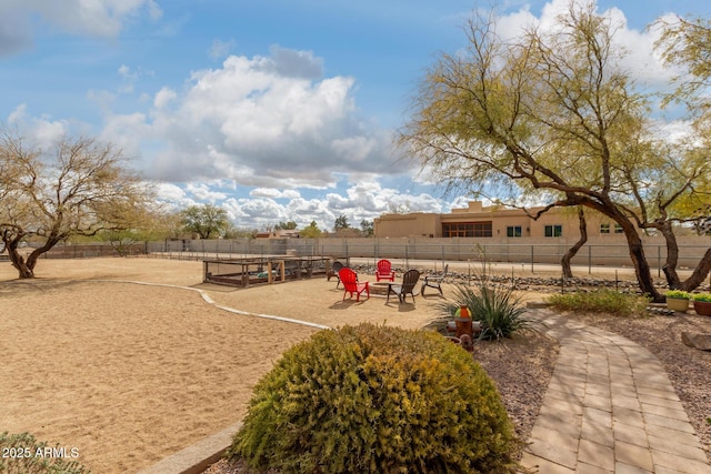 view of yard featuring fence