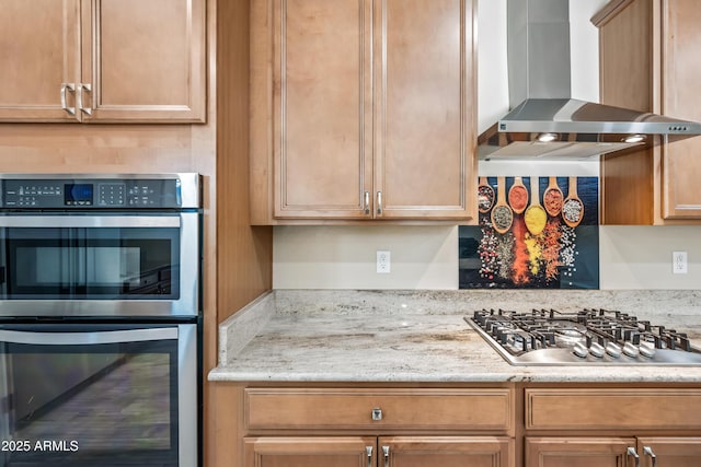 1344 N Claiborne, Mesa, AZ 85205 - kitchen featuring stainless steel appliances and wall chimney range hood