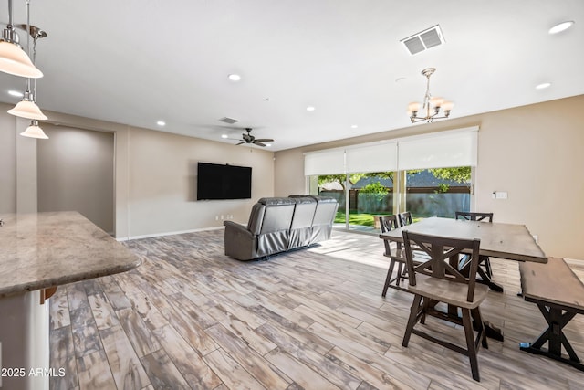 1344 N Claiborne, Mesa, AZ 85205 - wooden terrace featuring a ceiling fan and outdoor dining space