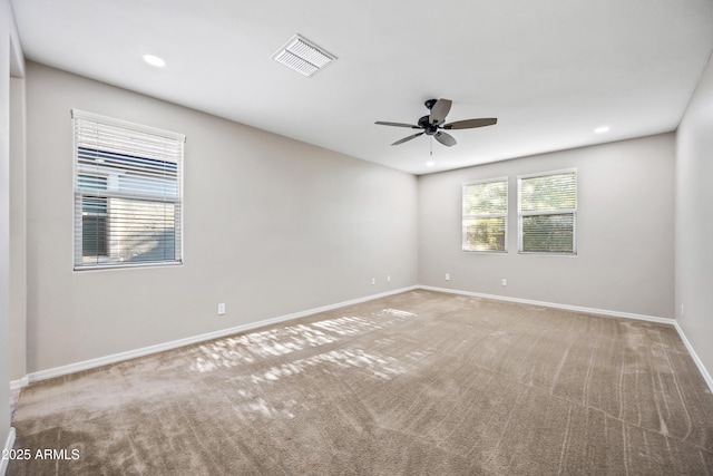 1344 N Claiborne, Mesa, AZ 85205 - carpeted empty room featuring a ceiling fan, baseboards, and recessed lighting
