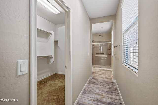 1344 N Claiborne, Mesa, AZ 85205 - corridor with baseboards and wood finished floors