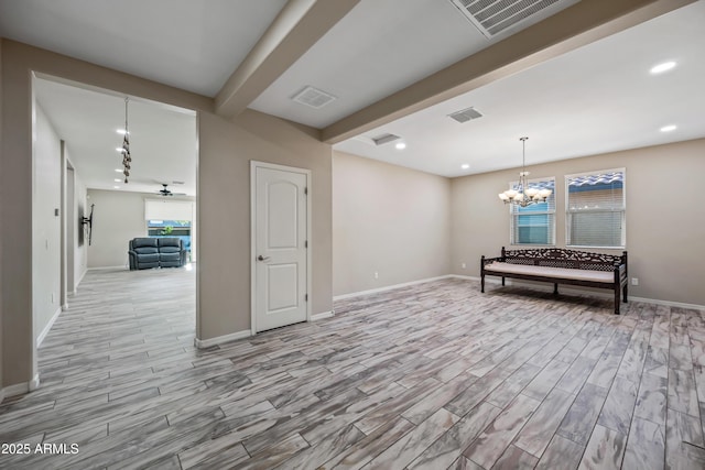 1344 N Claiborne, Mesa, AZ 85205 - sitting room with a chandelier, light wood finished floors, and baseboards