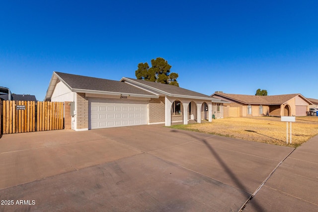 single story home featuring a garage