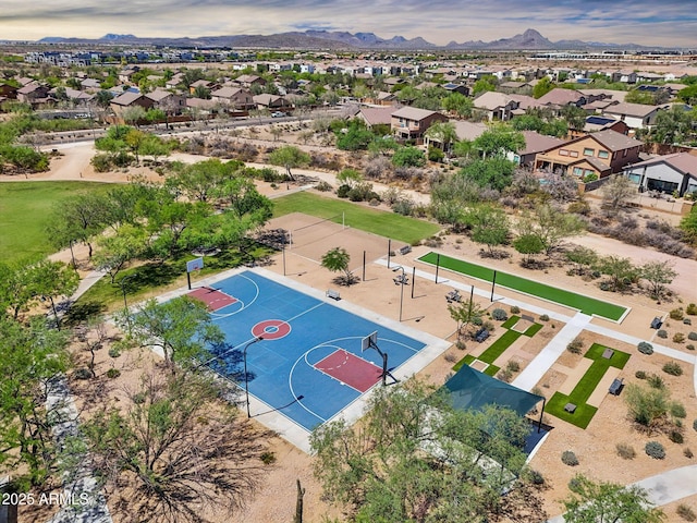 2187 W Burnside Trl, Phoenix, AZ 85085 - view of sport court with a residential view, a mountain view, and community basketball court
