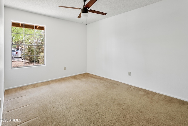 1334 S Glenview Cir, Mesa, AZ 85204 - empty room with ceiling fan, carpet, a textured ceiling, and baseboards