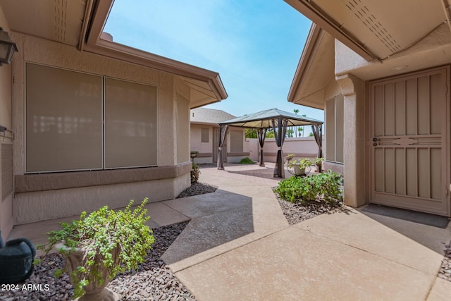 exterior space with a gazebo