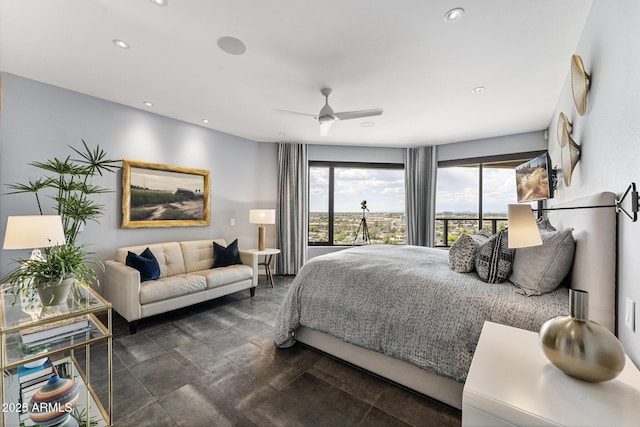 bedroom featuring recessed lighting