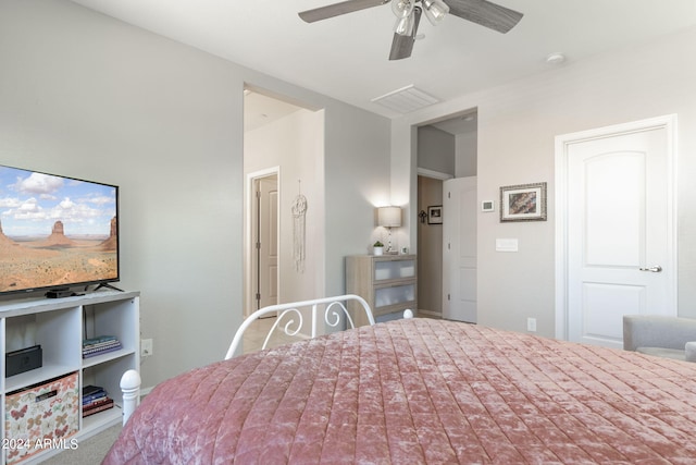 unfurnished bedroom featuring ceiling fan