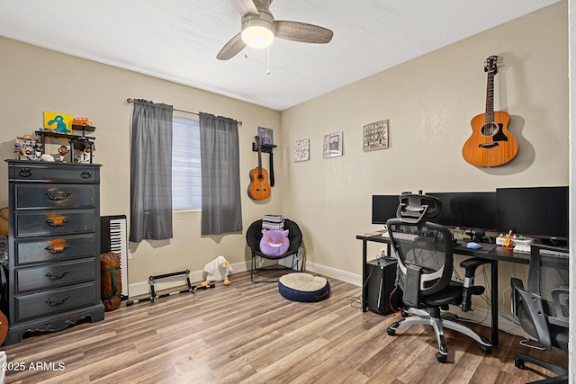 11450 E Elton Ave, Mesa, AZ 85208 - home office with ceiling fan and wood finished floors