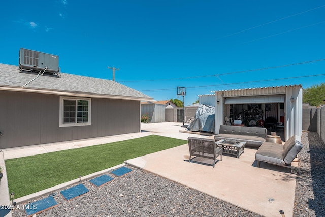 11450 E Elton Ave, Mesa, AZ 85208 - view of patio / terrace with an outdoor structure and an outdoor living space