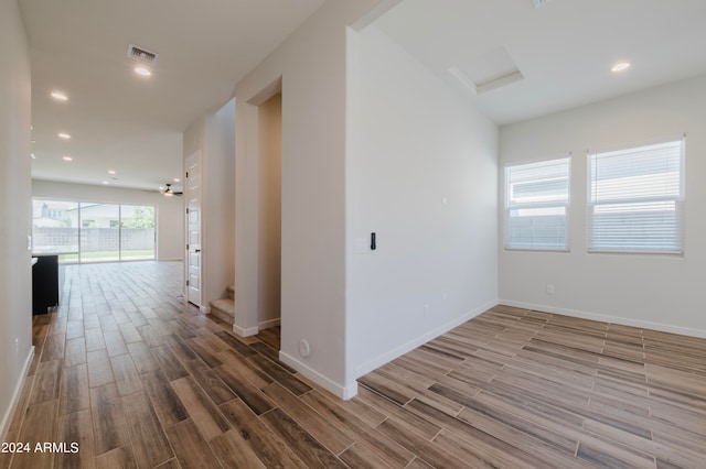 interior space with hardwood / wood-style floors