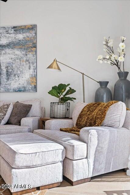 living room with wood-type flooring