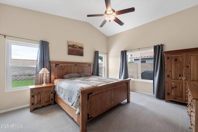 1770 W Derringer Way, Chandler, AZ 85286 - bedroom with multiple windows, light carpet, and lofted ceiling