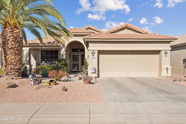 view of front of house with a garage