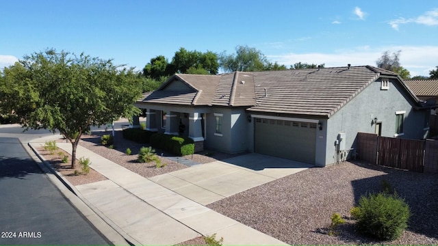 view of front facade with a garage