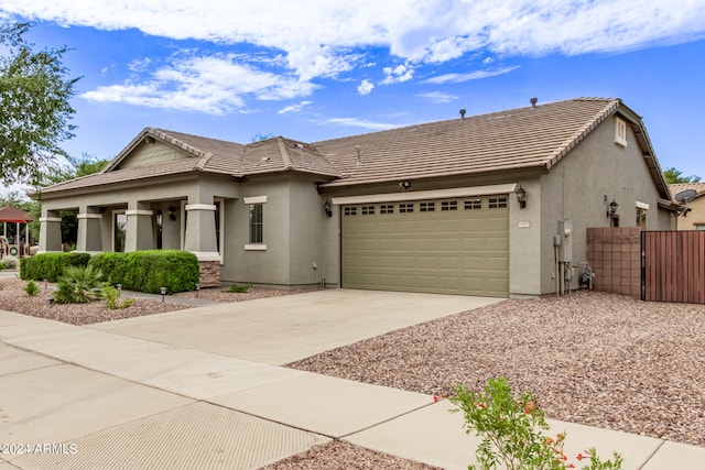 view of front of home with a garage